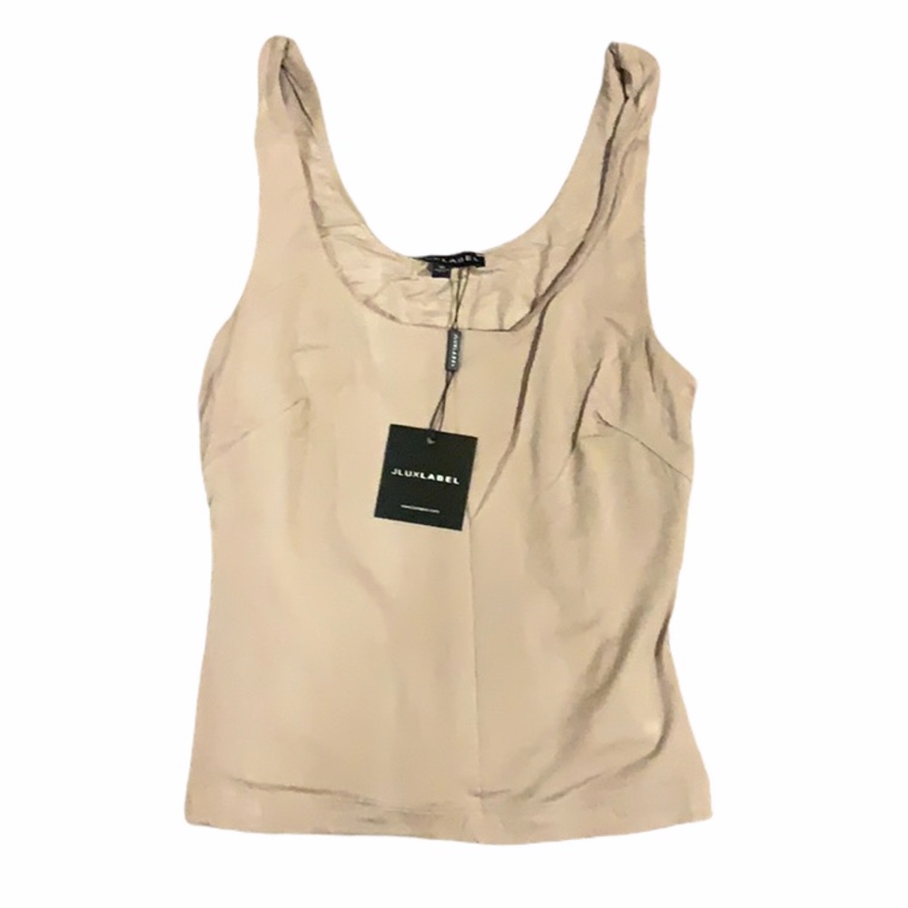NWT JLUXLABEL Taupe Classic Cut JLUXBASIX Tank Top